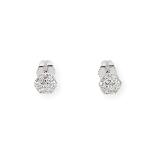 Pendientes Adara Oro Blanco 18k y Diamantes Tamaño Mediano