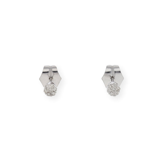 Pendientes Cian Oro Blanco 18K y Diamantes