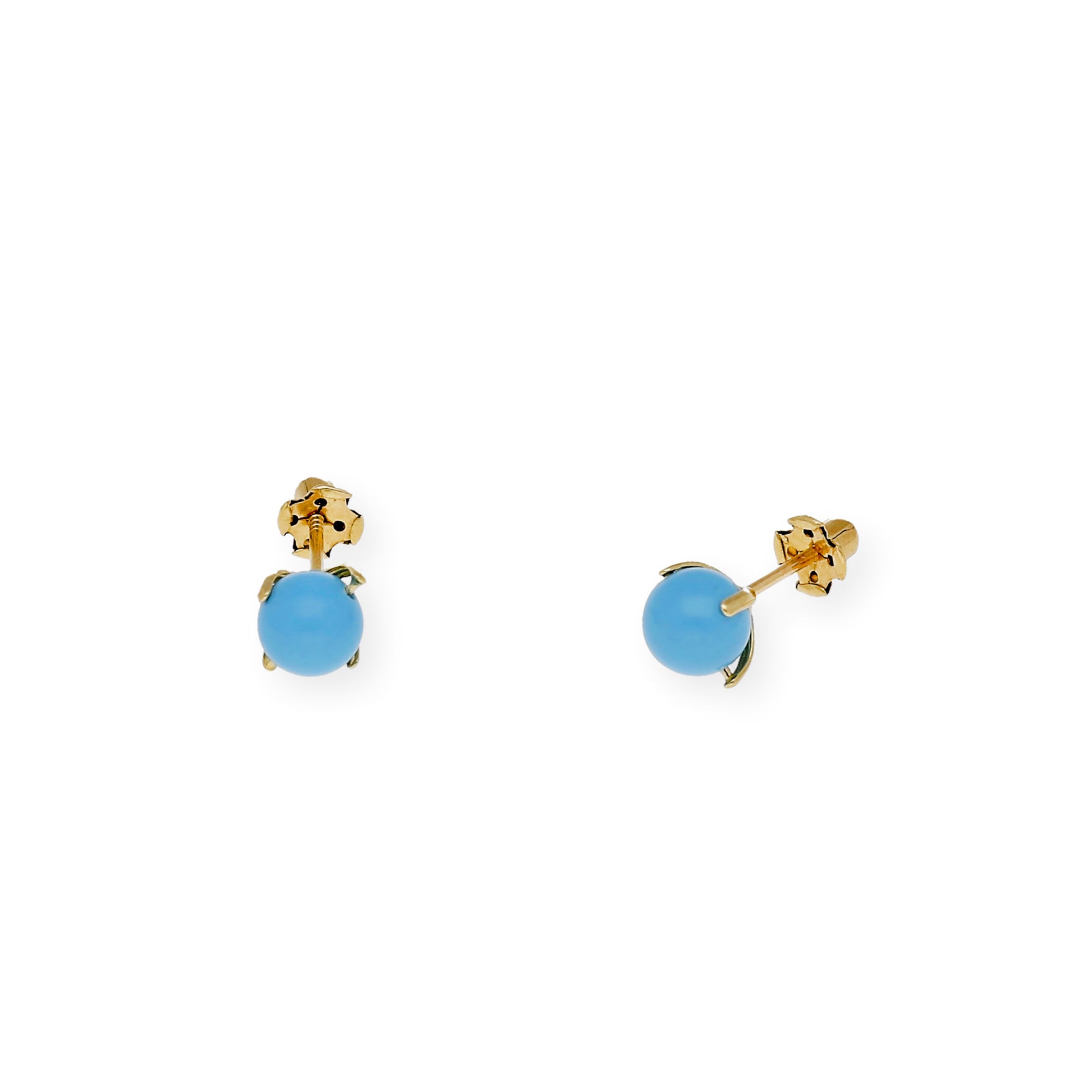 Pendientes Oro y Turquesas 5.00 mm