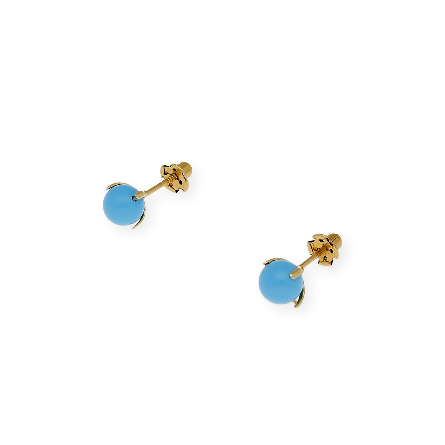 Pendientes Oro y Turquesas 5.00 mm