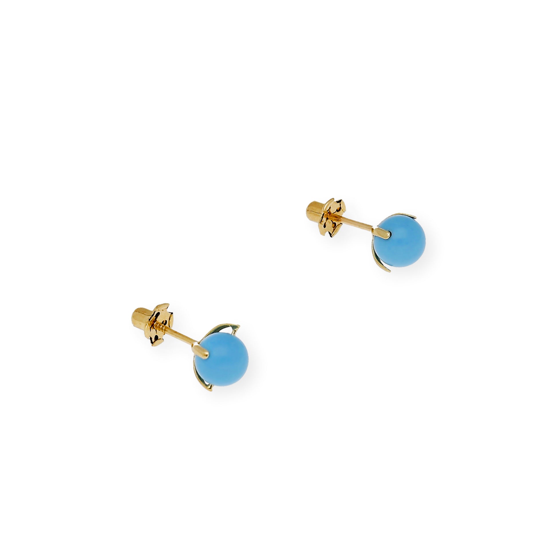 Pendientes Oro y Turquesas 5.00 mm