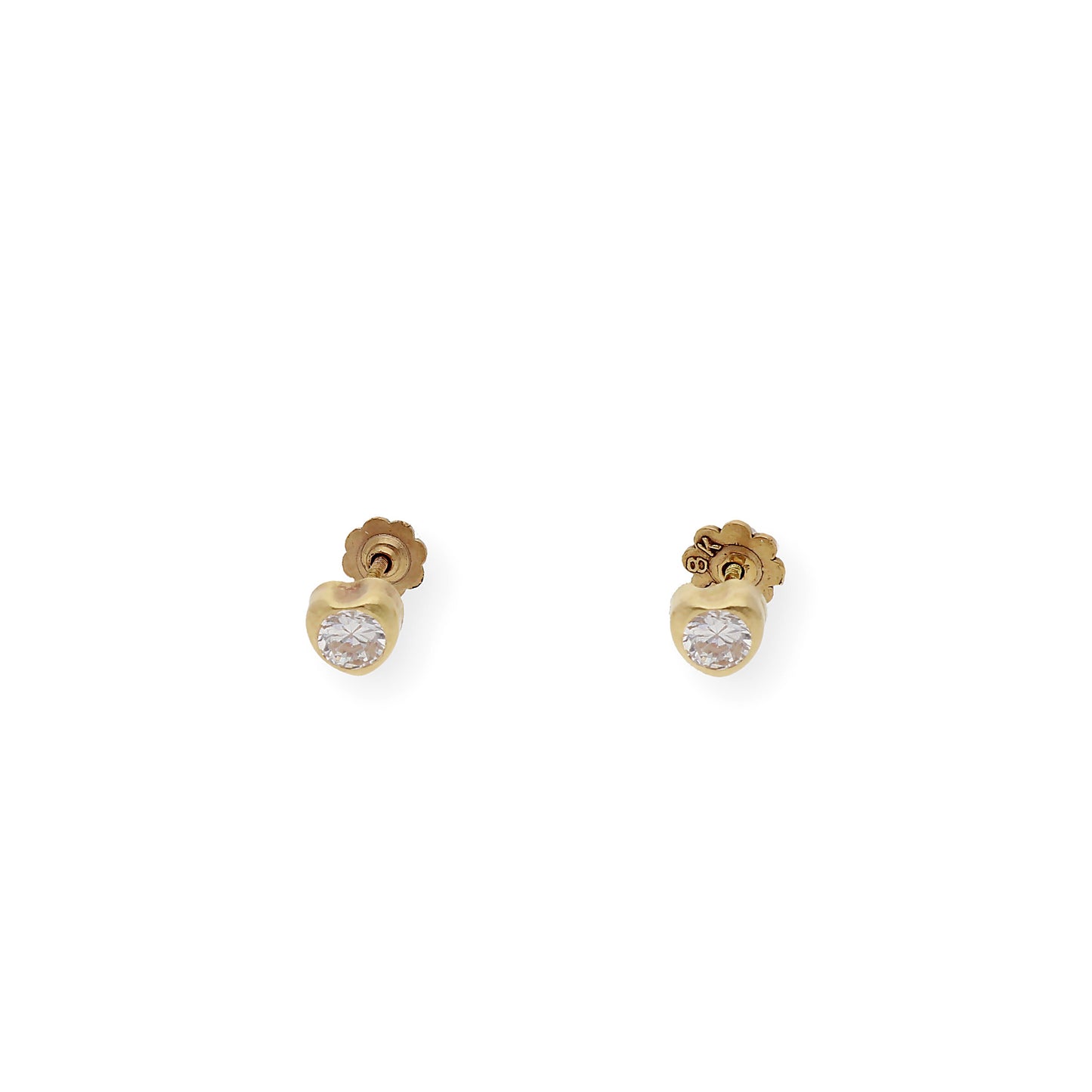 Pendientes Bebé Corazón Oro y Circonitas