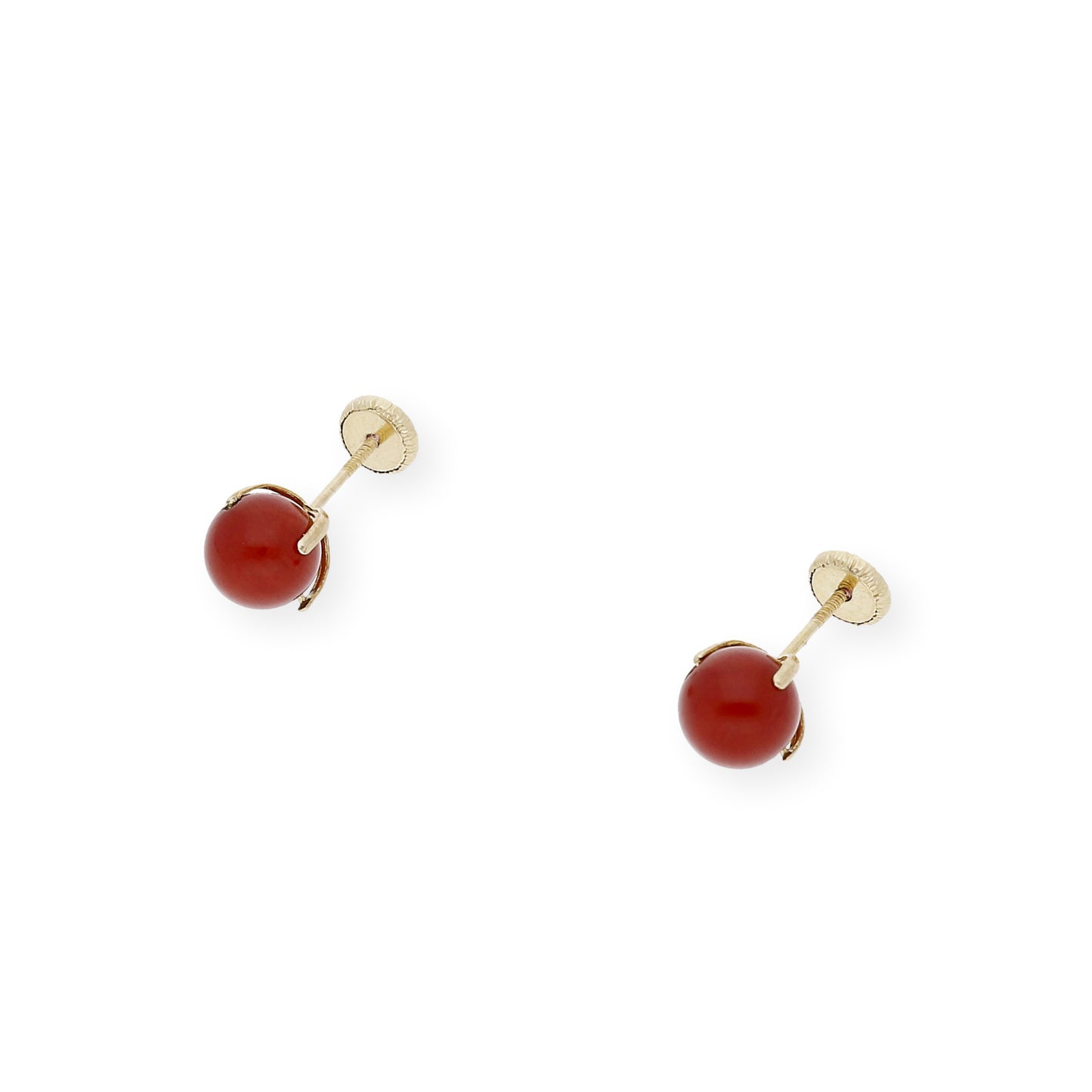 Pendientes Oro y Corales Naturales 6.00 mm