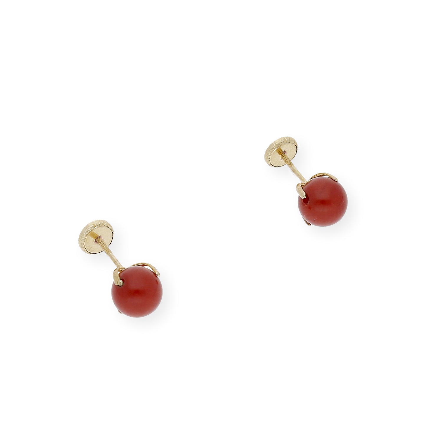 Pendientes Oro y Corales Naturales 6.00 mm