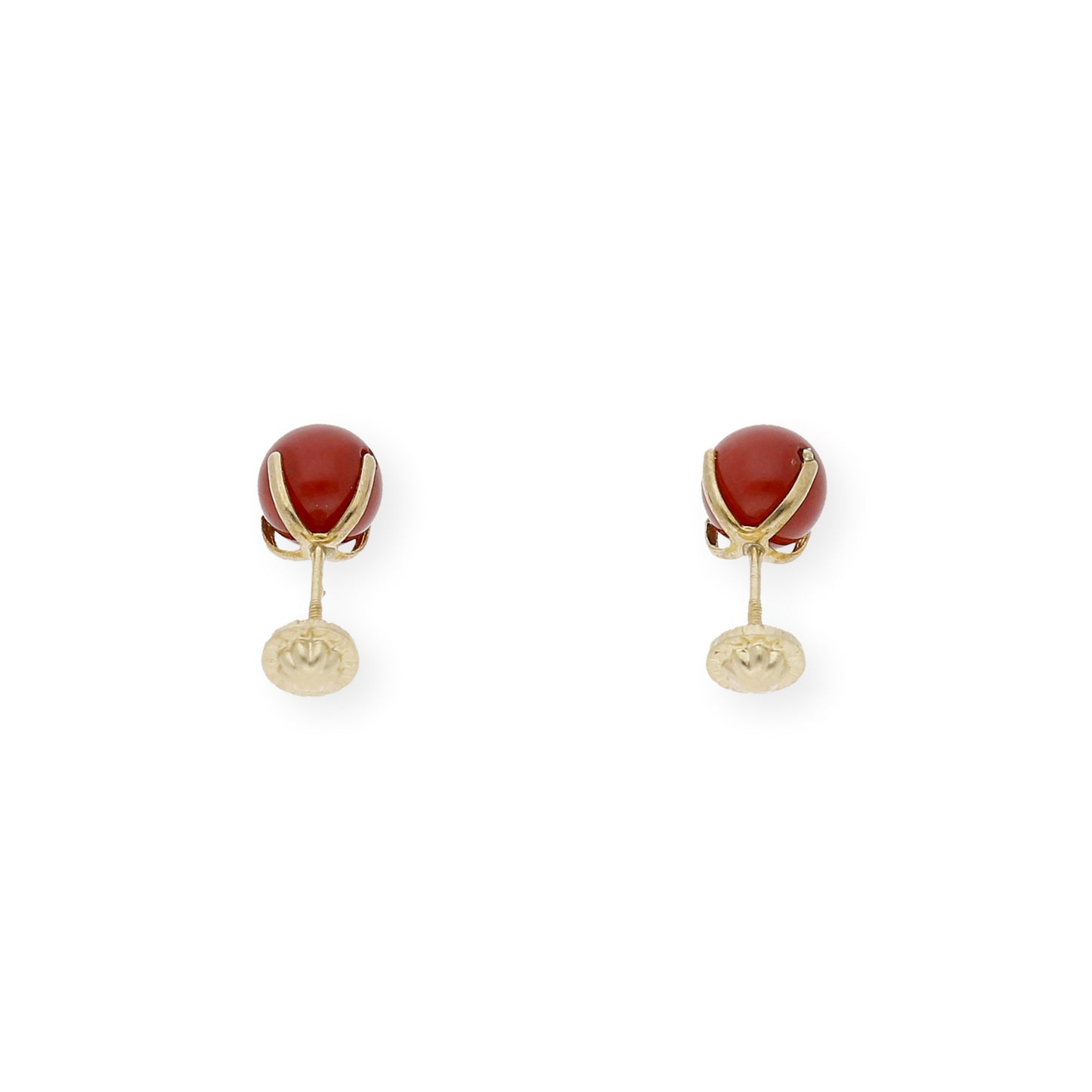 Pendientes Oro y Corales Naturales 6.00 mm