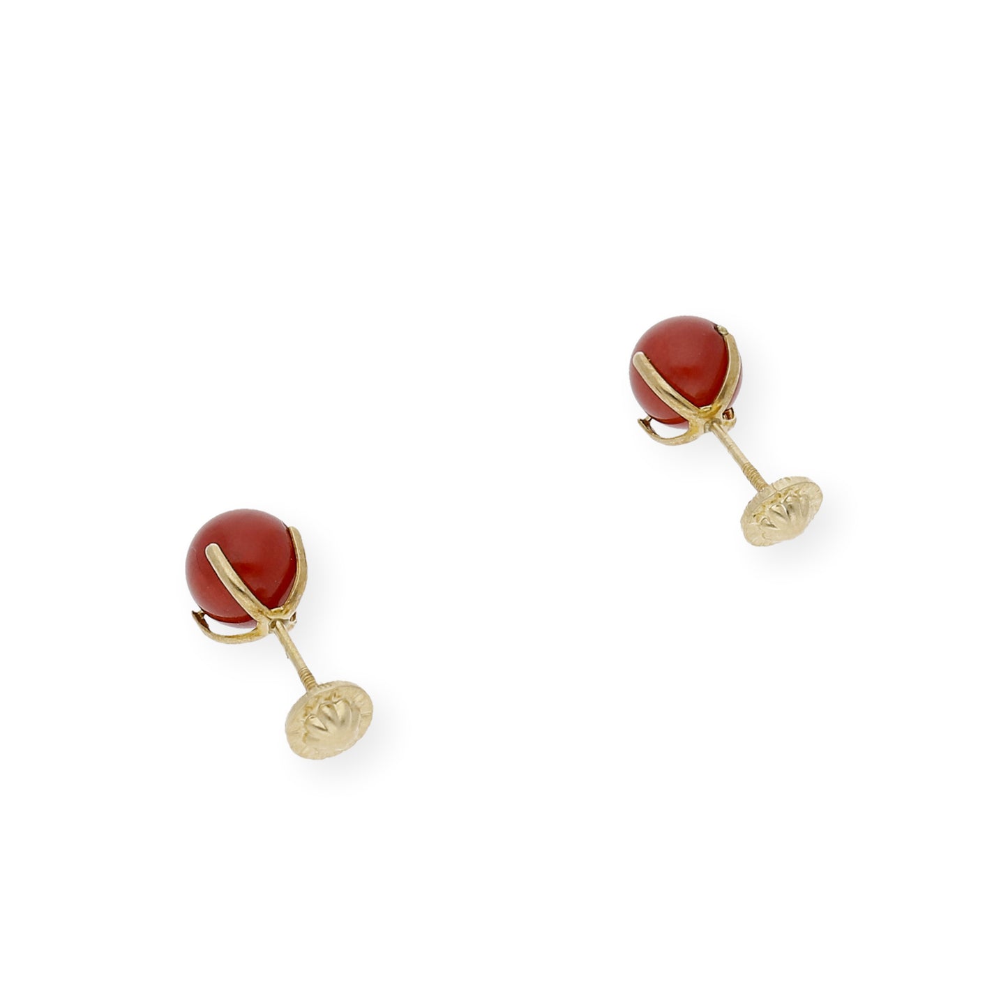 Pendientes Oro y Corales Naturales 6.00 mm