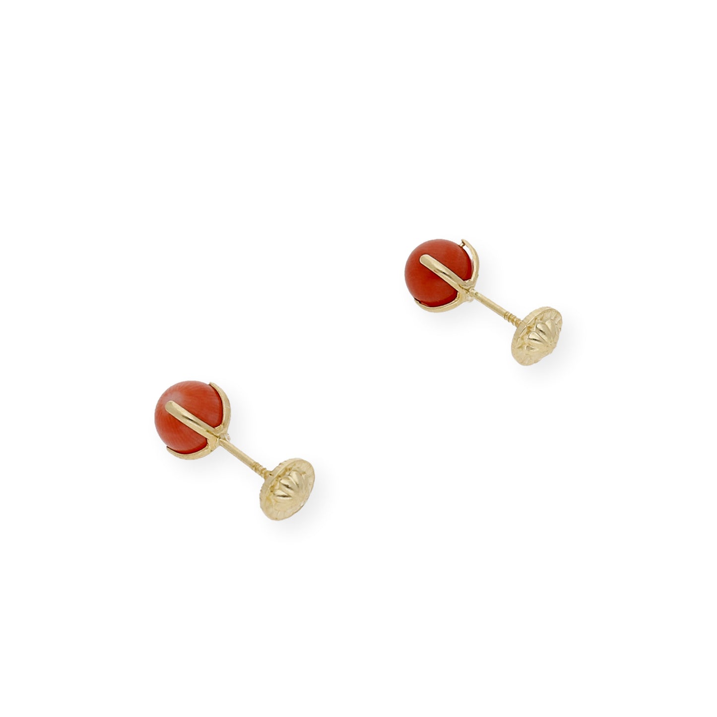 Pendientes Oro y Corales Naturales de Patilla 5.00 mm