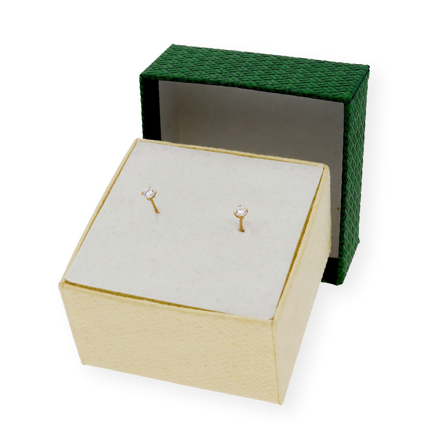 Pendientes Bebé Oro y Circonita de 3,10 MM en Patillas