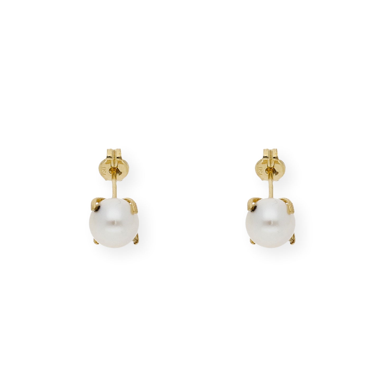 Pendientes niñas Oro Y Perlas en Patillas 6 mm