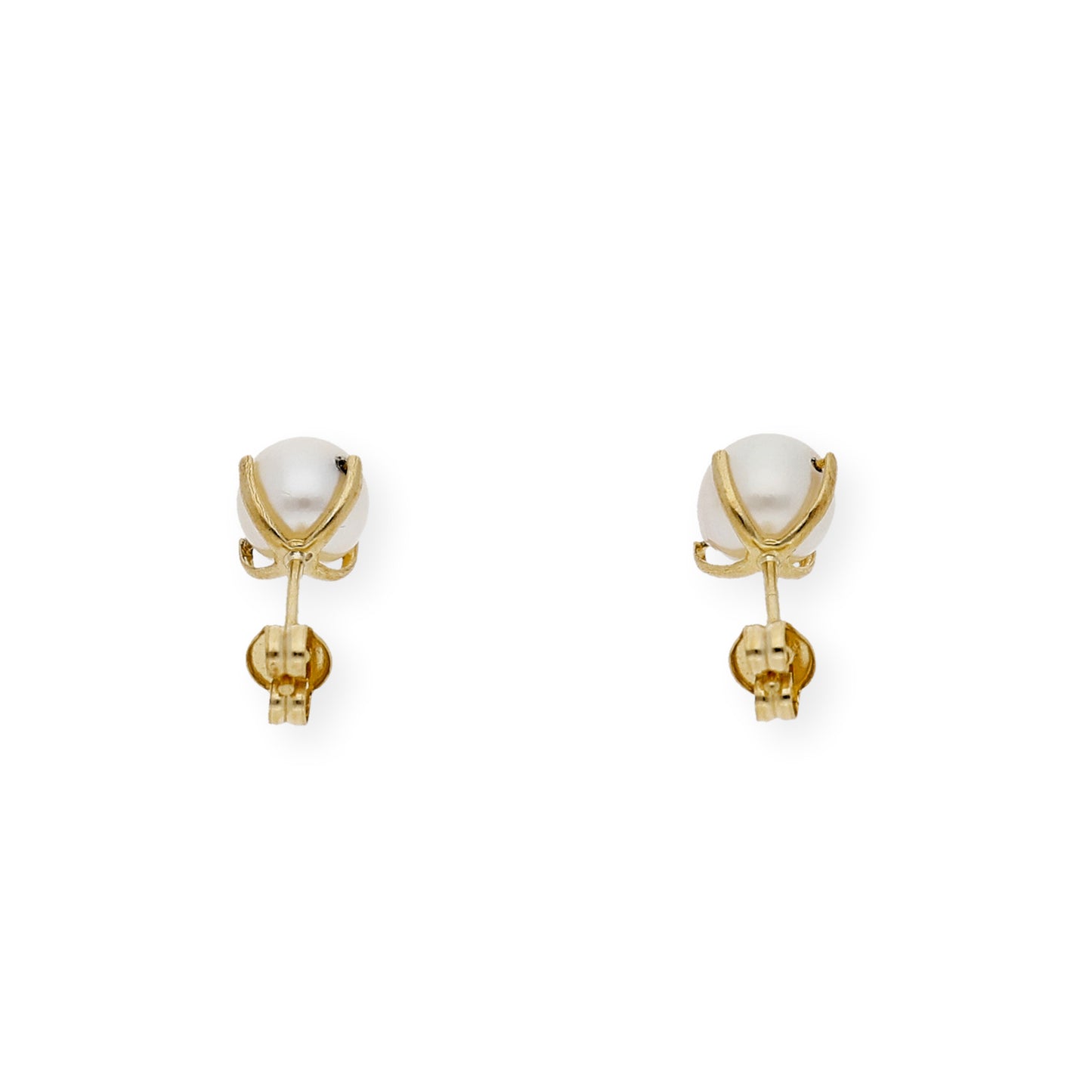Pendientes niñas Oro Y Perlas en Patillas 6 mm