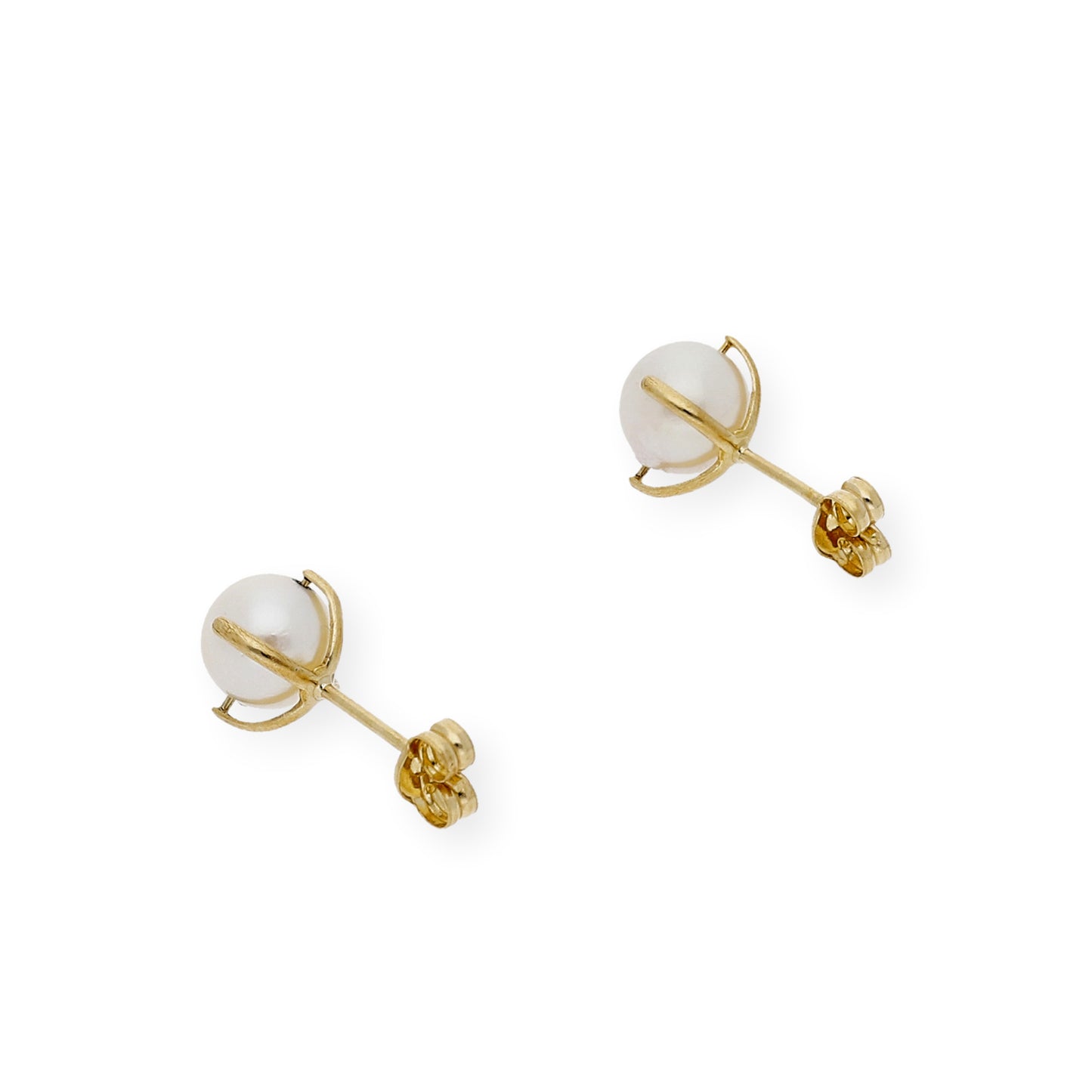 Pendientes niñas Oro Y Perlas en Patillas 6 mm