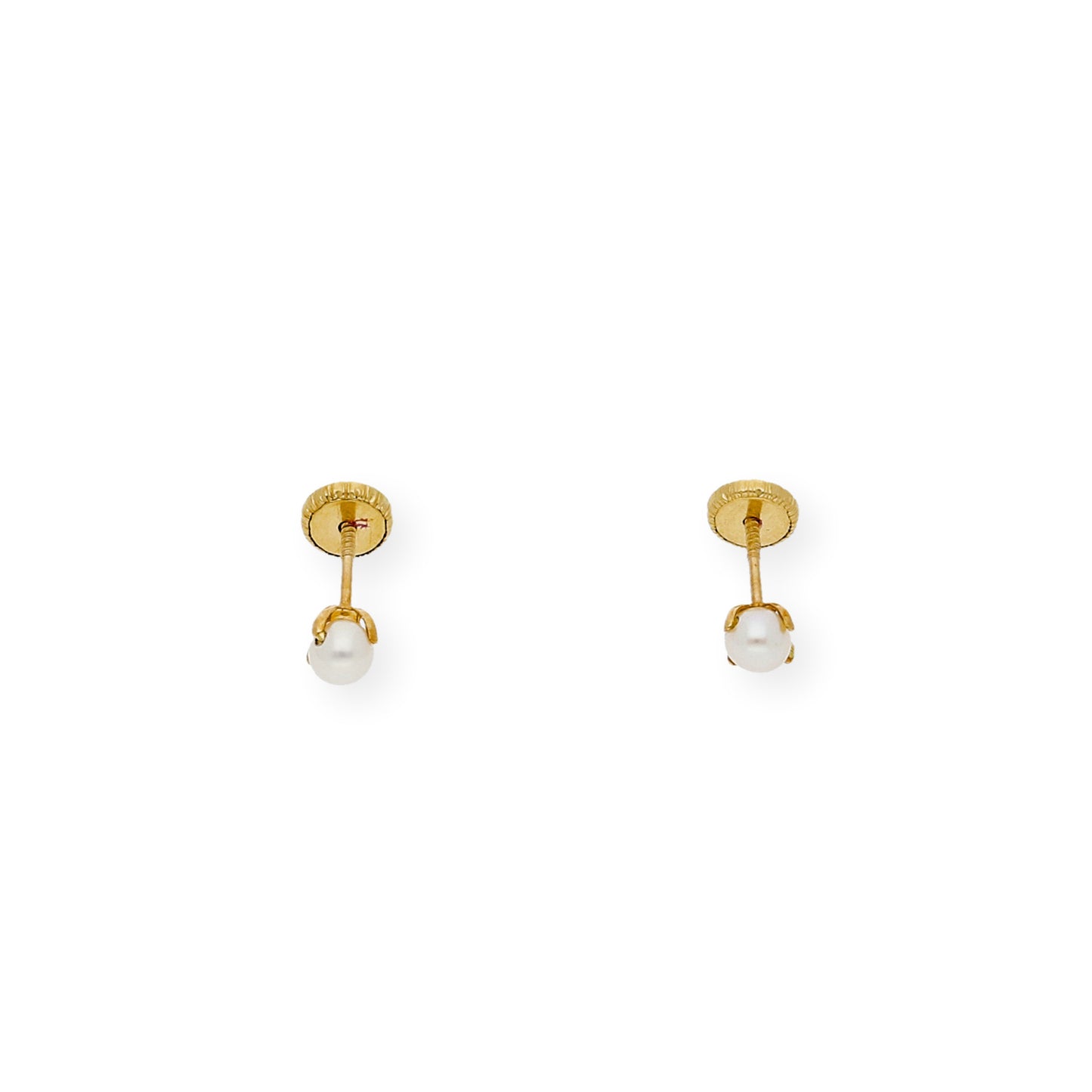 Pendientes Bebé Oro Y Perlas en Patillas