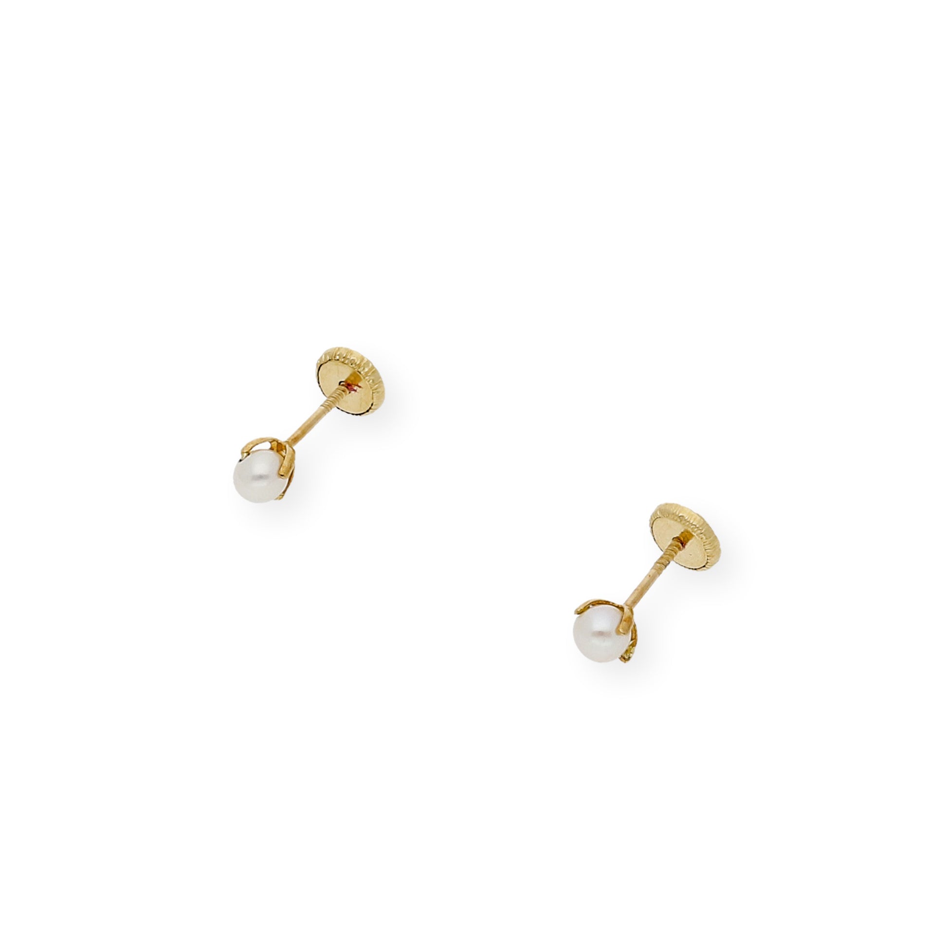 Pendientes Bebé Oro Y Perlas en Patillas