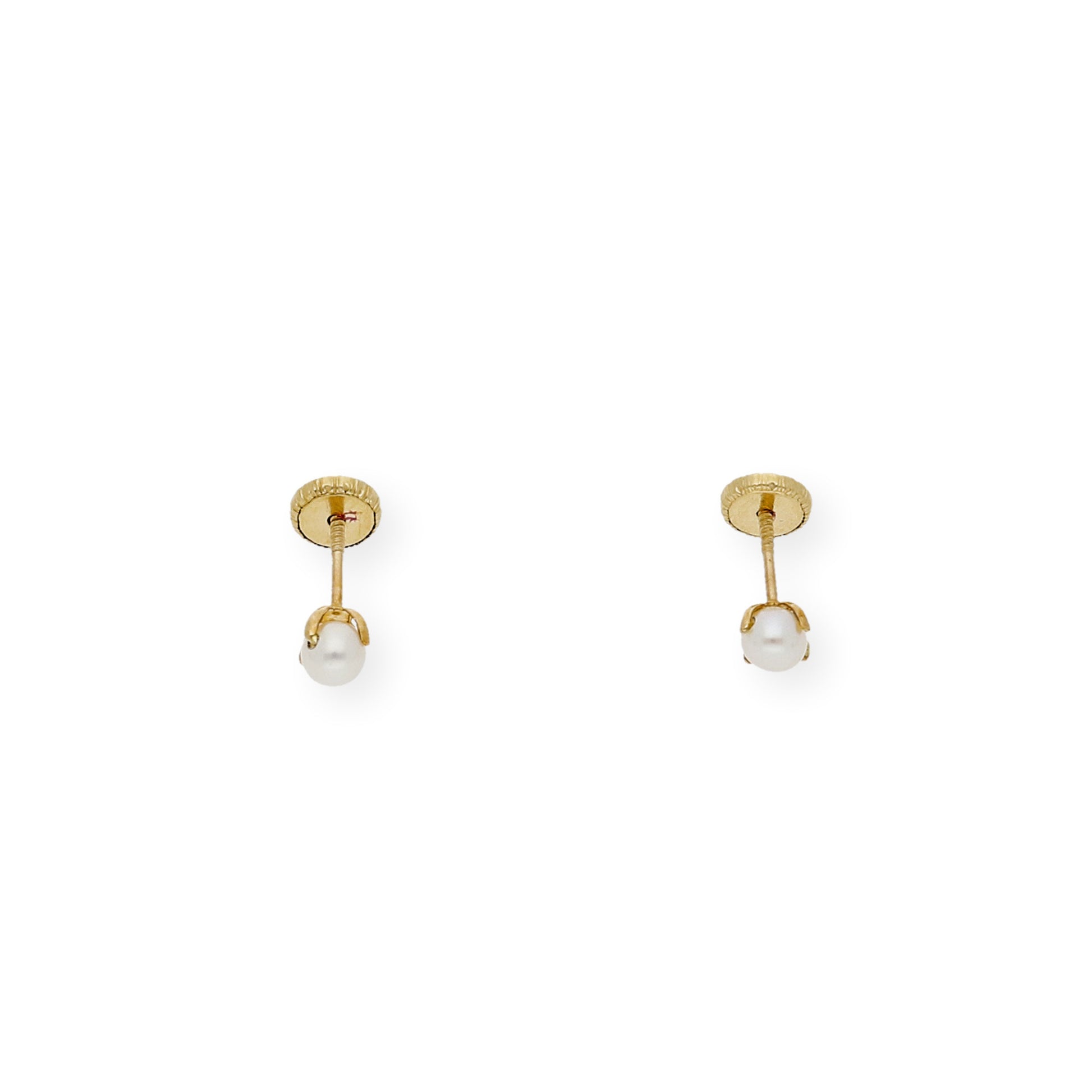 Pendientes Bebé Oro Y Perlas en Patillas