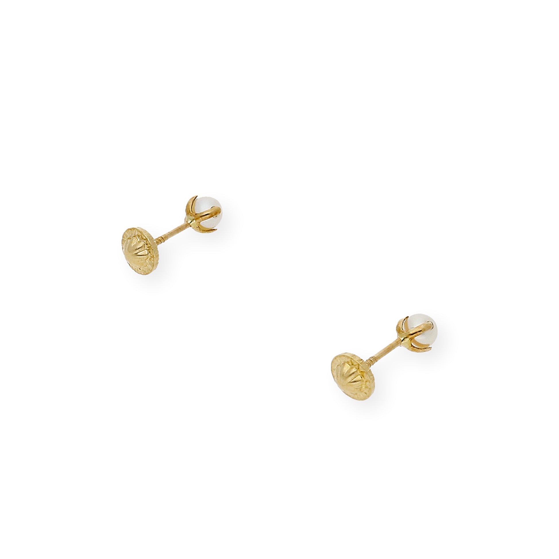 Pendientes Bebé Oro Y Perlas en Patillas