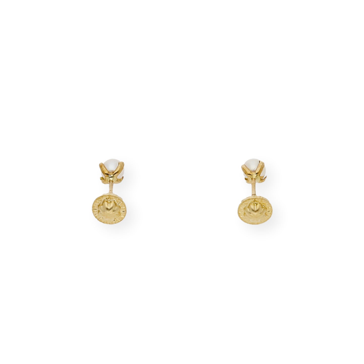 Pendientes Bebé Oro Y Perlas en Patillas