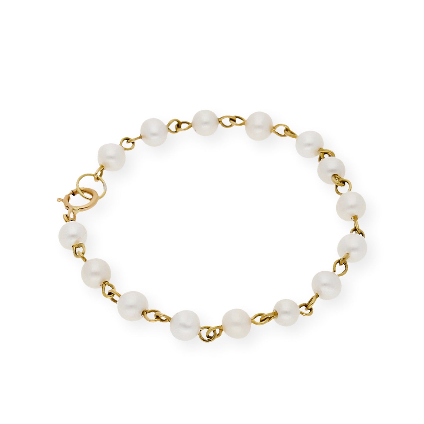 Pulsera de Bebé con Perlas y Oro 18k modelo Madeline