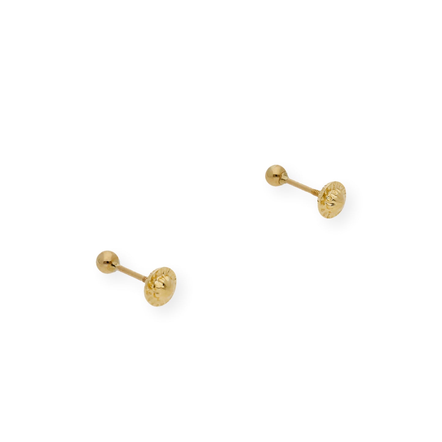 Pendientes Bebé Oro Diseño de Bolas de 3 mm