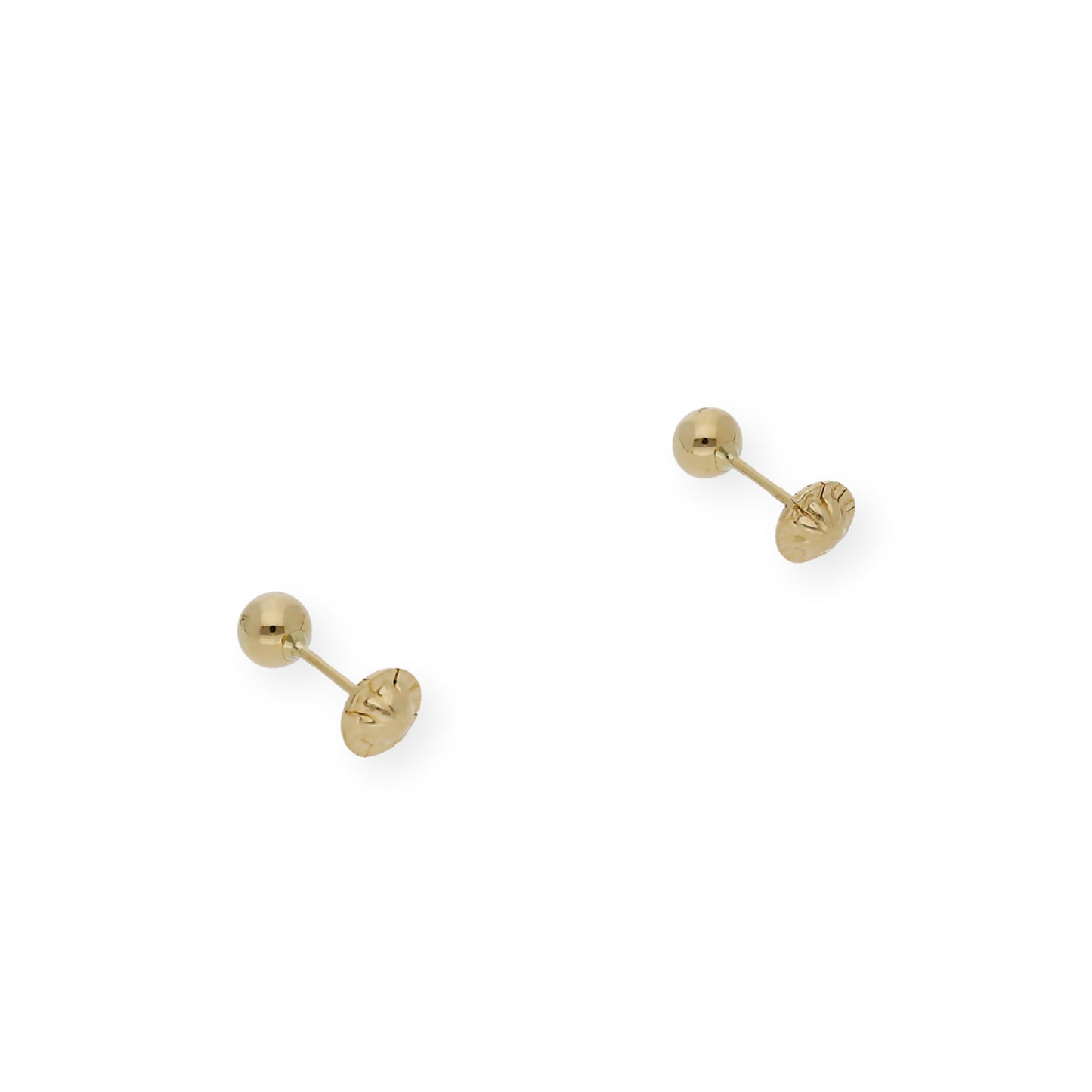 Pendientes Bebé Oro 18k Diseño Bolas 4mm