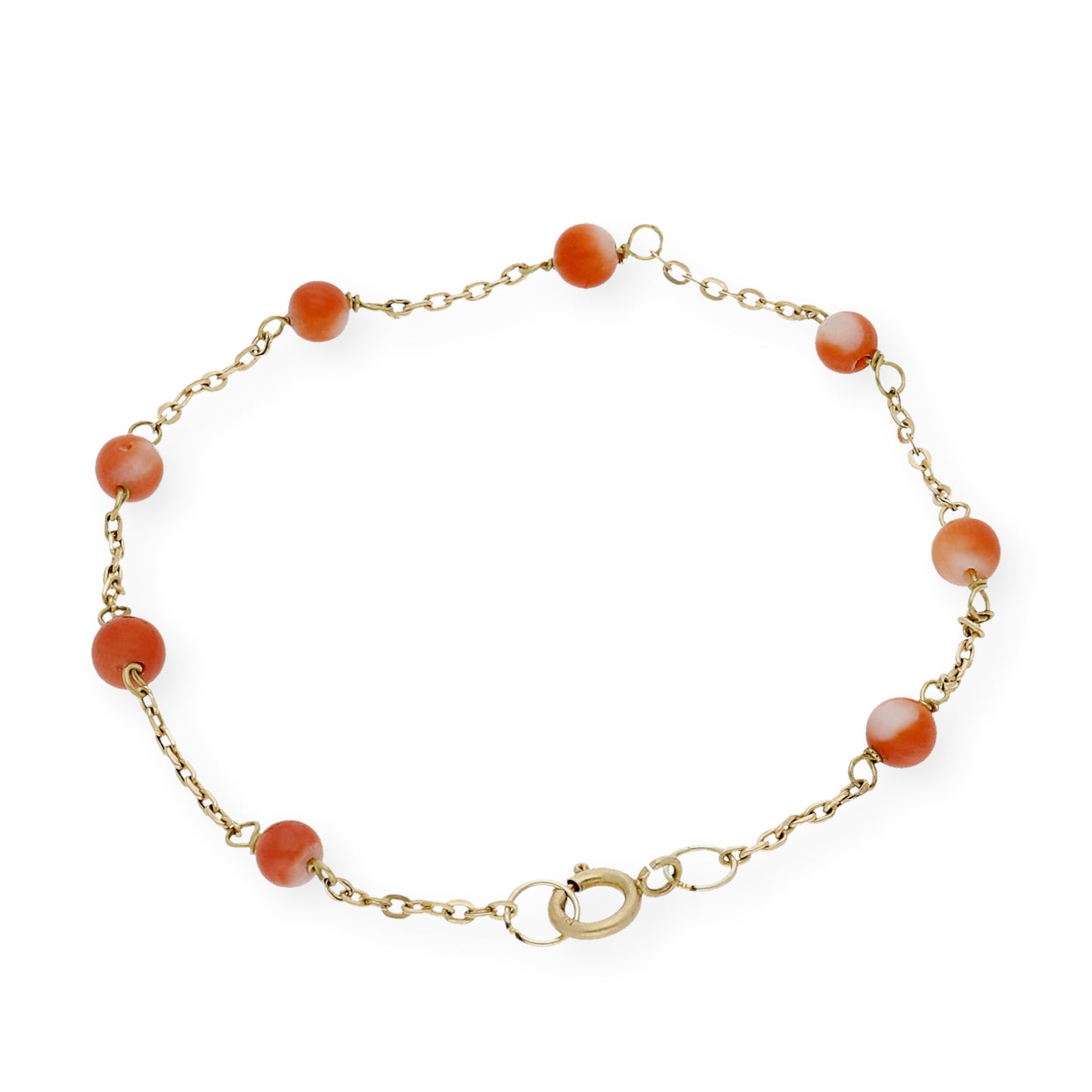 Pulsera para Bebé de Coral Natural y Oro de Ley 18k