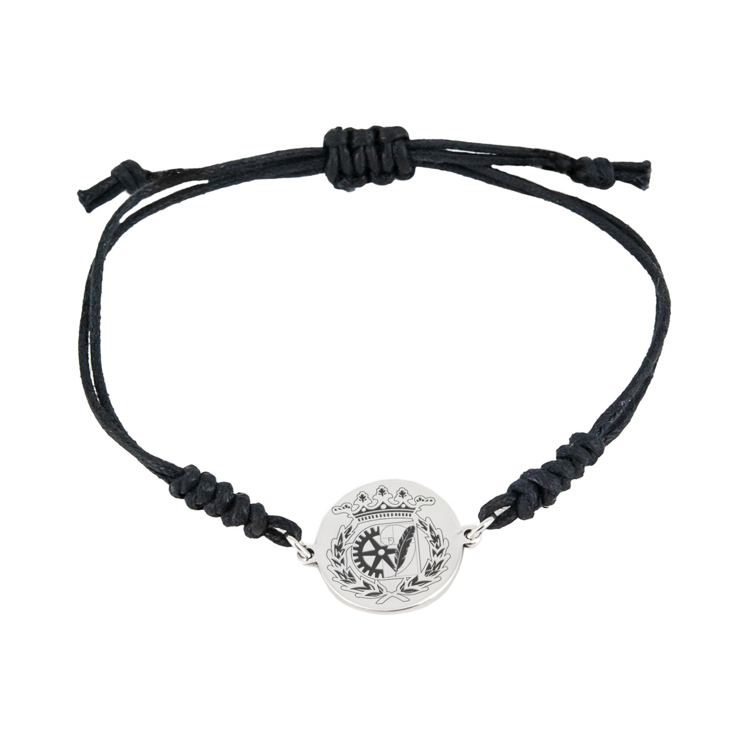 Pulsera Macramé Insignia Profesional de Diseño Industrial en Plata de Ley 925