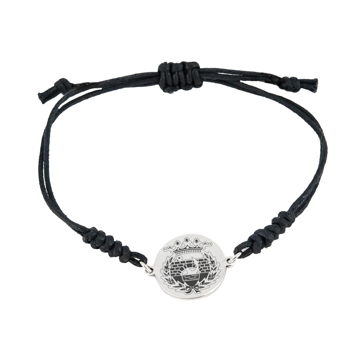 Pulsera Macramé Insignia Profesional de Ingeniería de Caminos en Plata de Ley 925