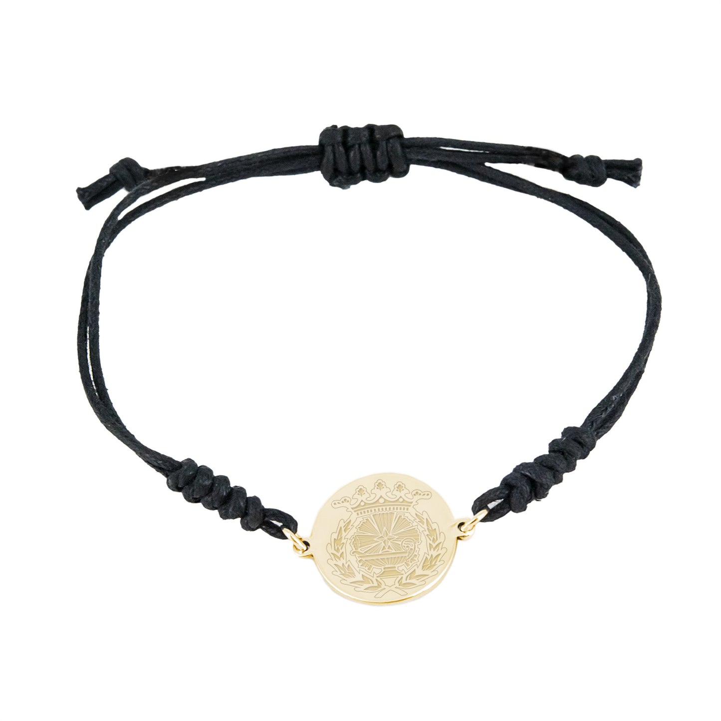 Pulsera Macramé Insignia Profesional de Ingeniería Química en Plata de Ley 925 Bañada en Oro de 18K
