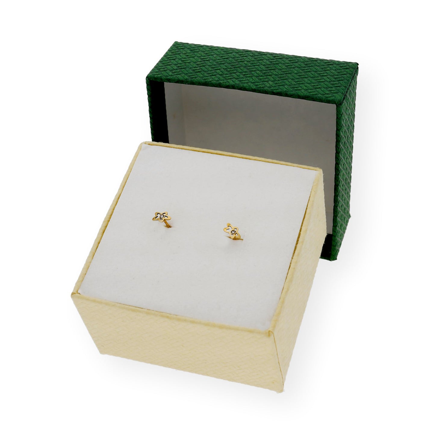 Pendientes bebé estrella Oro amarillo 18K y Diamantes