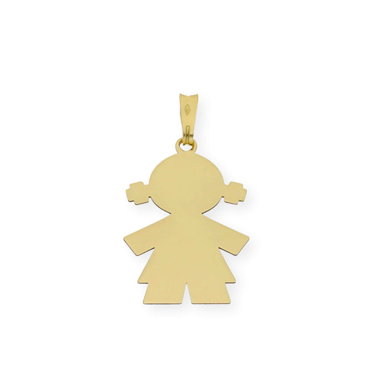 Colgante Inocente Niña grande en Oro