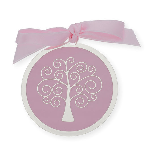Medalla de Cuna Plata bilaminada Árbol Rosa