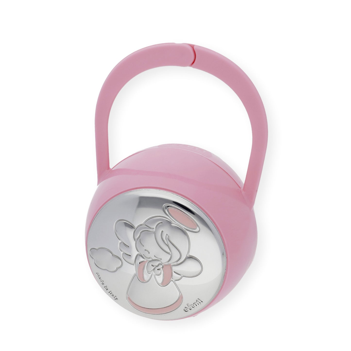 Portachupetes y Pinza de Chupetes en Plata Bilaminada Ángel Rosa