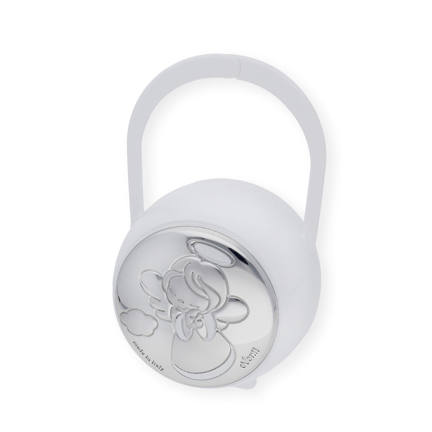 Portachupetes y Pinza de Chupetes en Plata Bilaminada Ángel Blanco