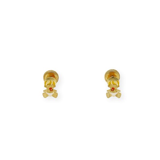 Pendientes Bebé niño Oro 18k Esmaltado