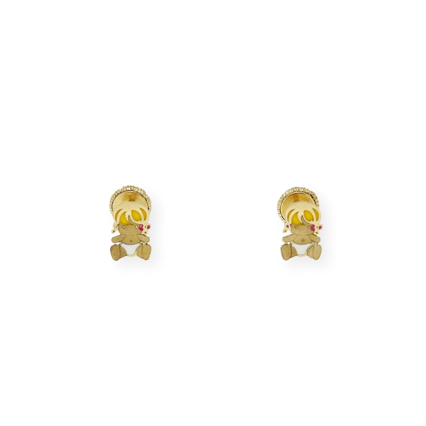 Pendientes Bebé niña Oro 18k Esmaltado