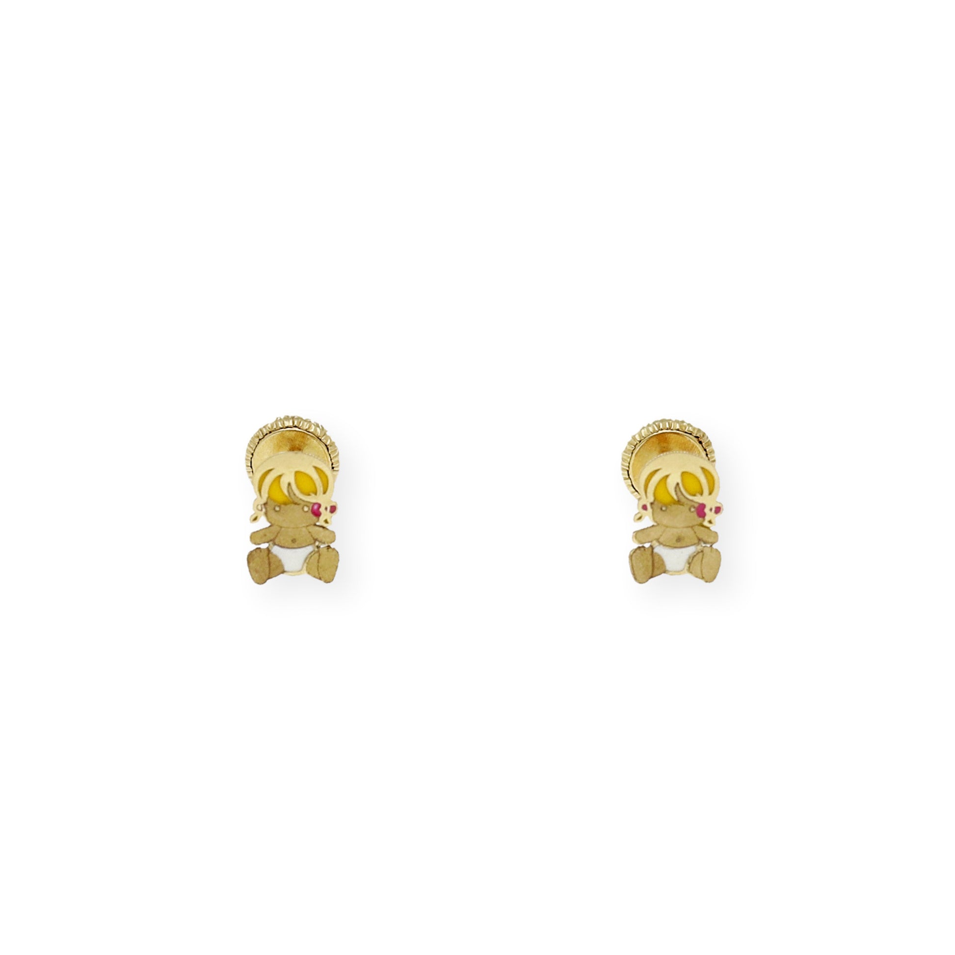 Pendientes Bebé niña Oro 18k Esmaltado
