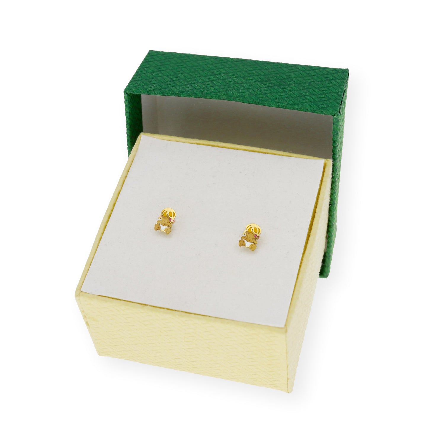 Pendientes Bebé niña Oro 18k Esmaltado