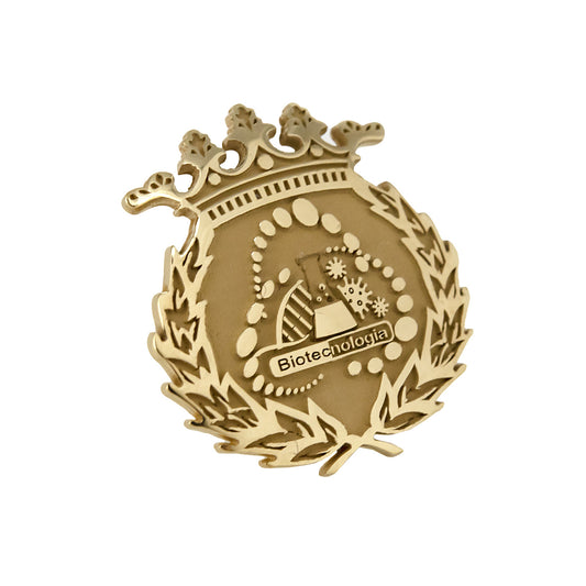 Pin Insignia Profesional de Biotecnología en Oro de Ley 18K