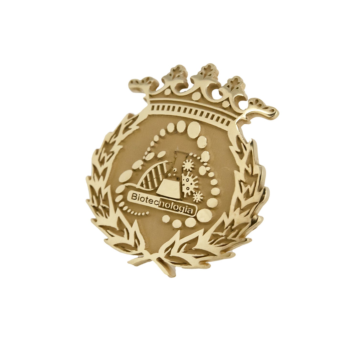 Pin Insignia Profesional de Biotecnología en Oro de Ley 18K