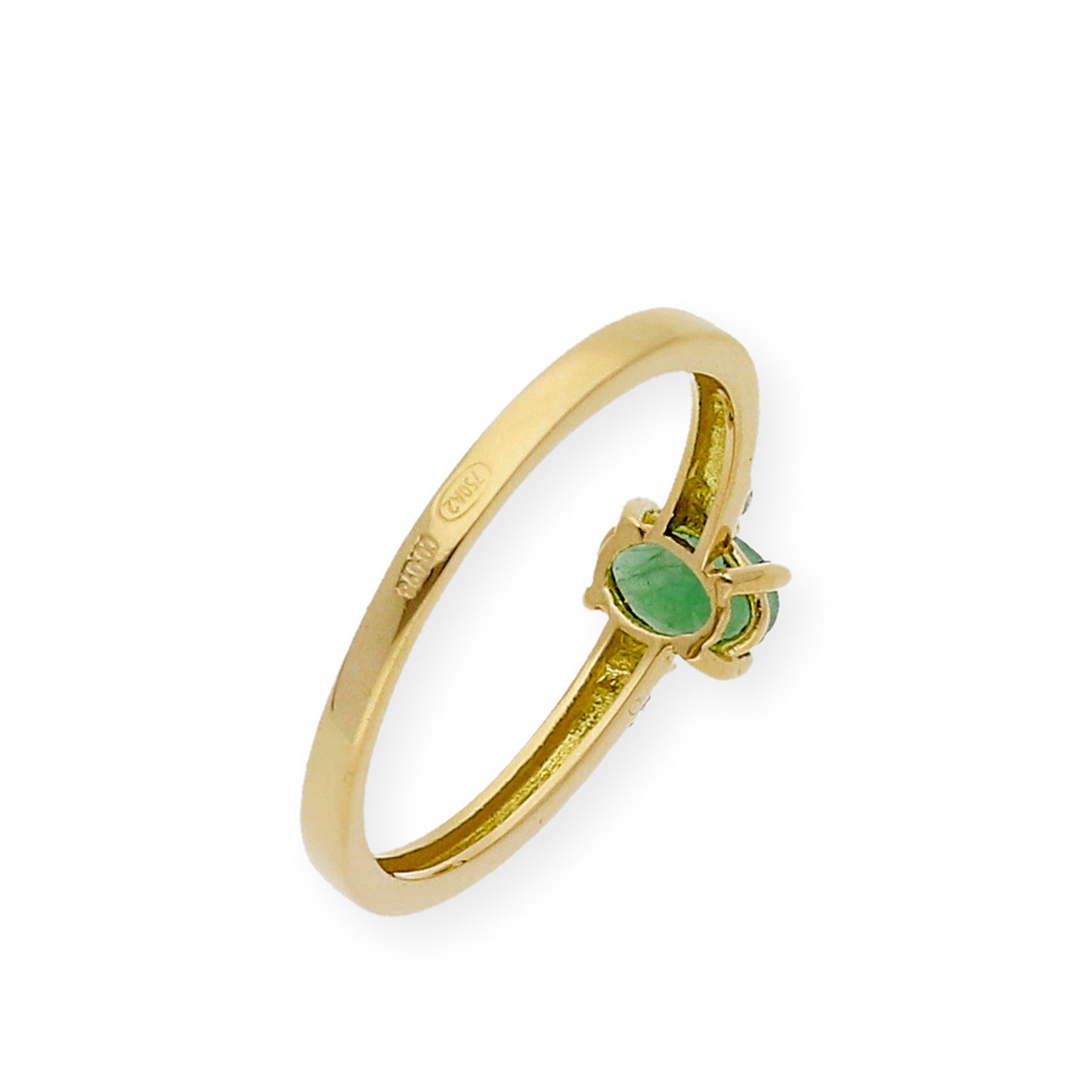 Anillo Victoria en Oro 18k con Diamantes y Esmeralda