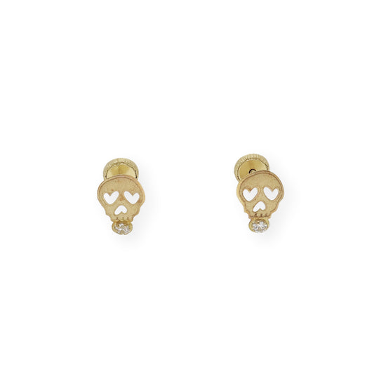 Pendientes catrina con circonita Oro 18K