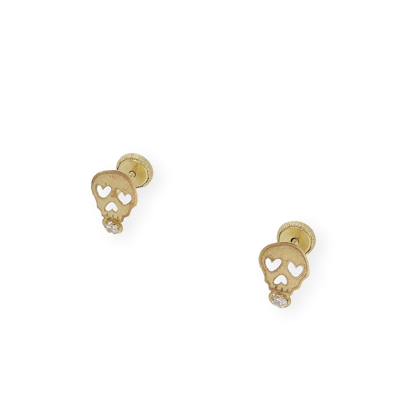 Pendientes catrina con circonita Oro 18K