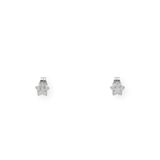 Pendientes de Oro y Diamante en Forma de Estrella