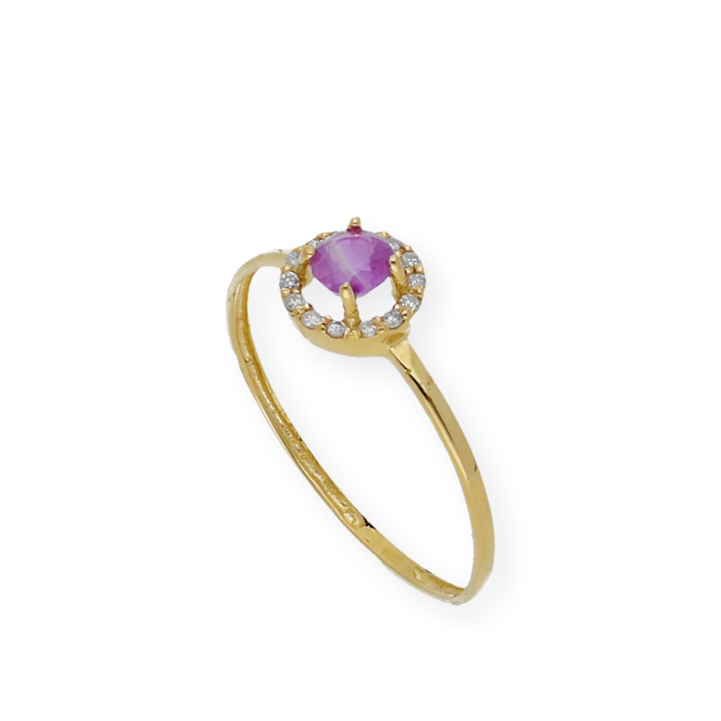 Anillo Astro de Oro 18k y Diamantes con Rubí