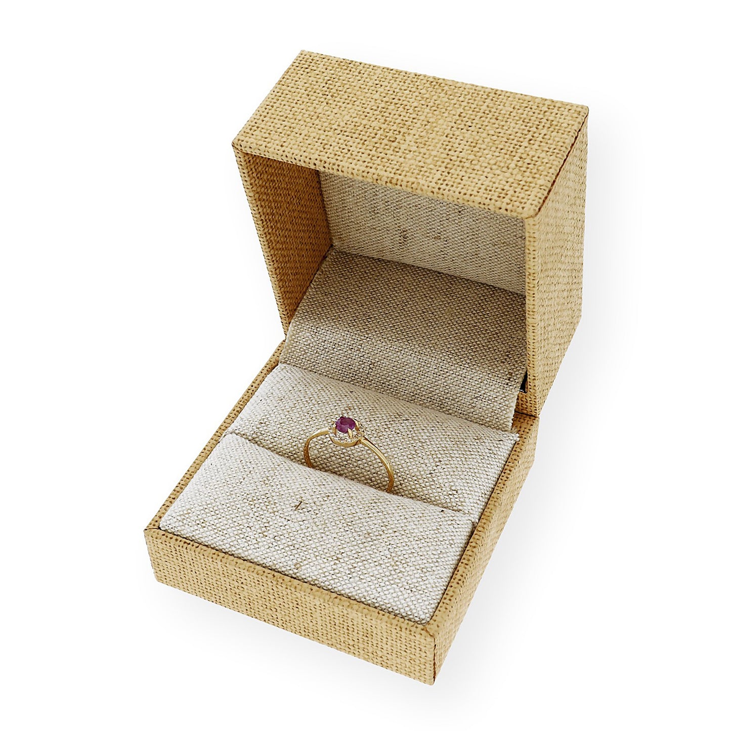 Anillo Astro de Oro 18k y Diamantes con Rubí