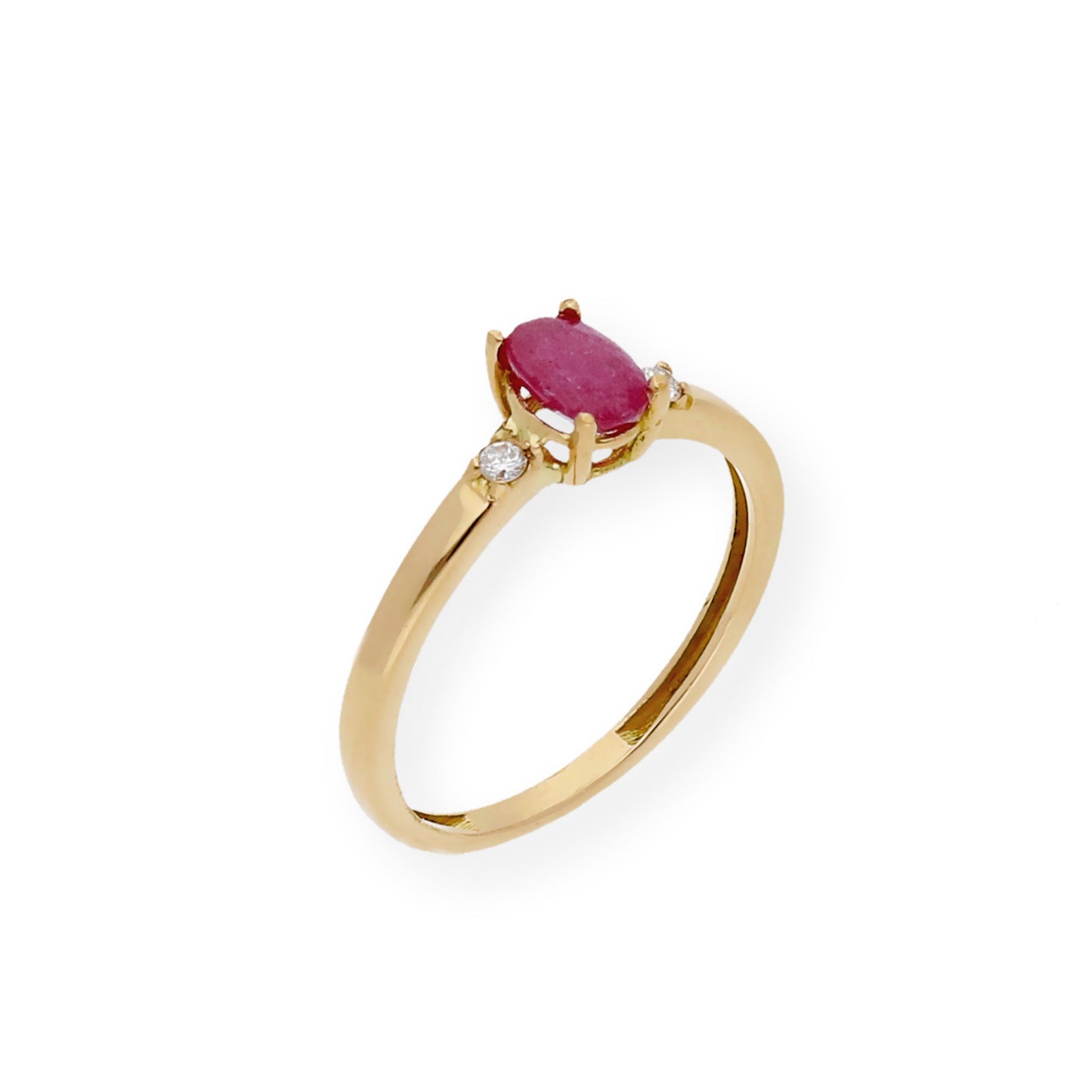 Anillo Victoria en Oro 18k con Diamantes y Rubí