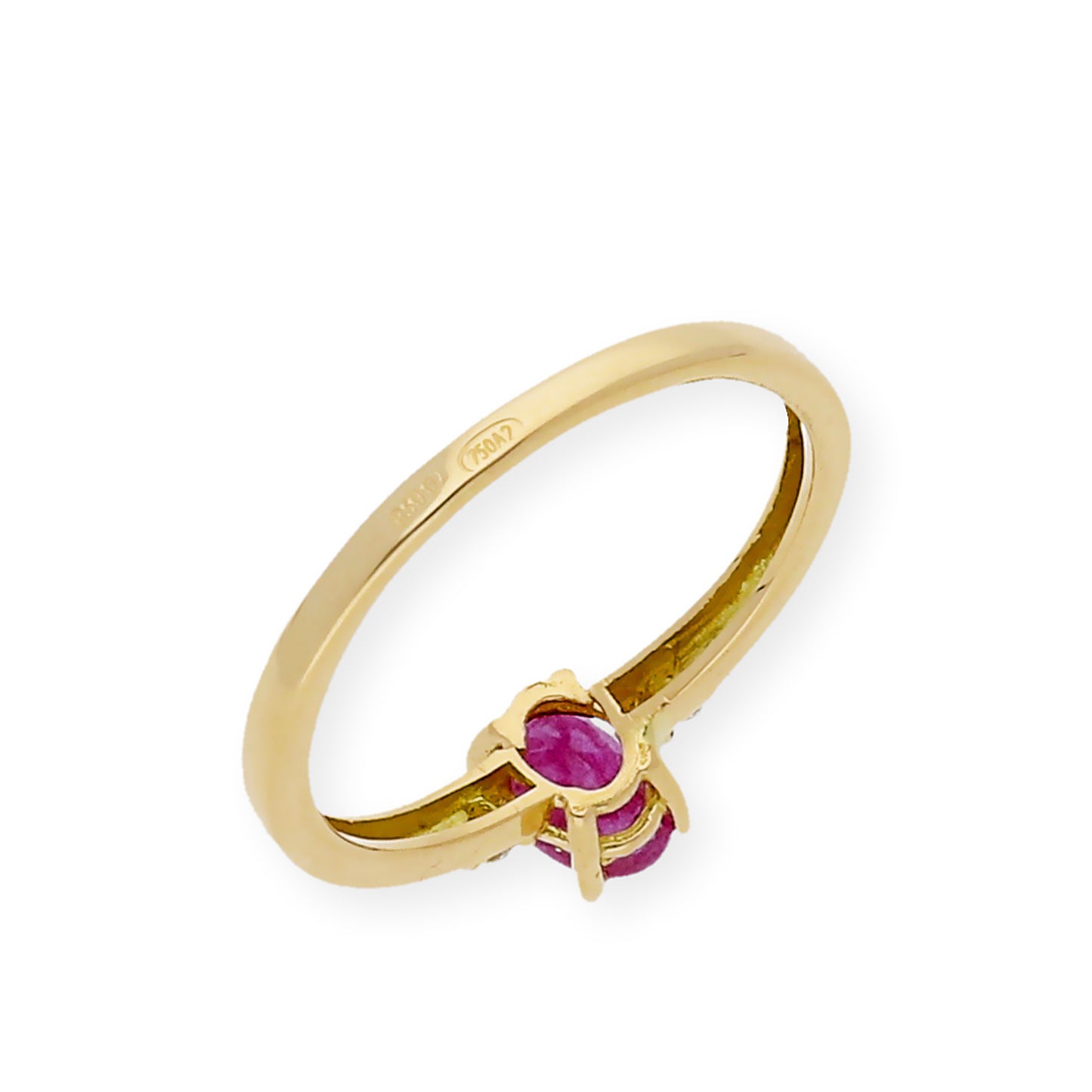 Anillo Victoria en Oro 18k con Diamantes y Rubí