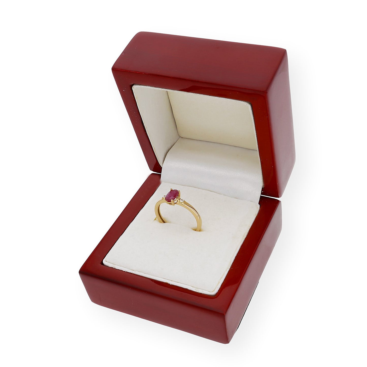 Anillo Victoria en Oro 18k con Diamantes y Rubí