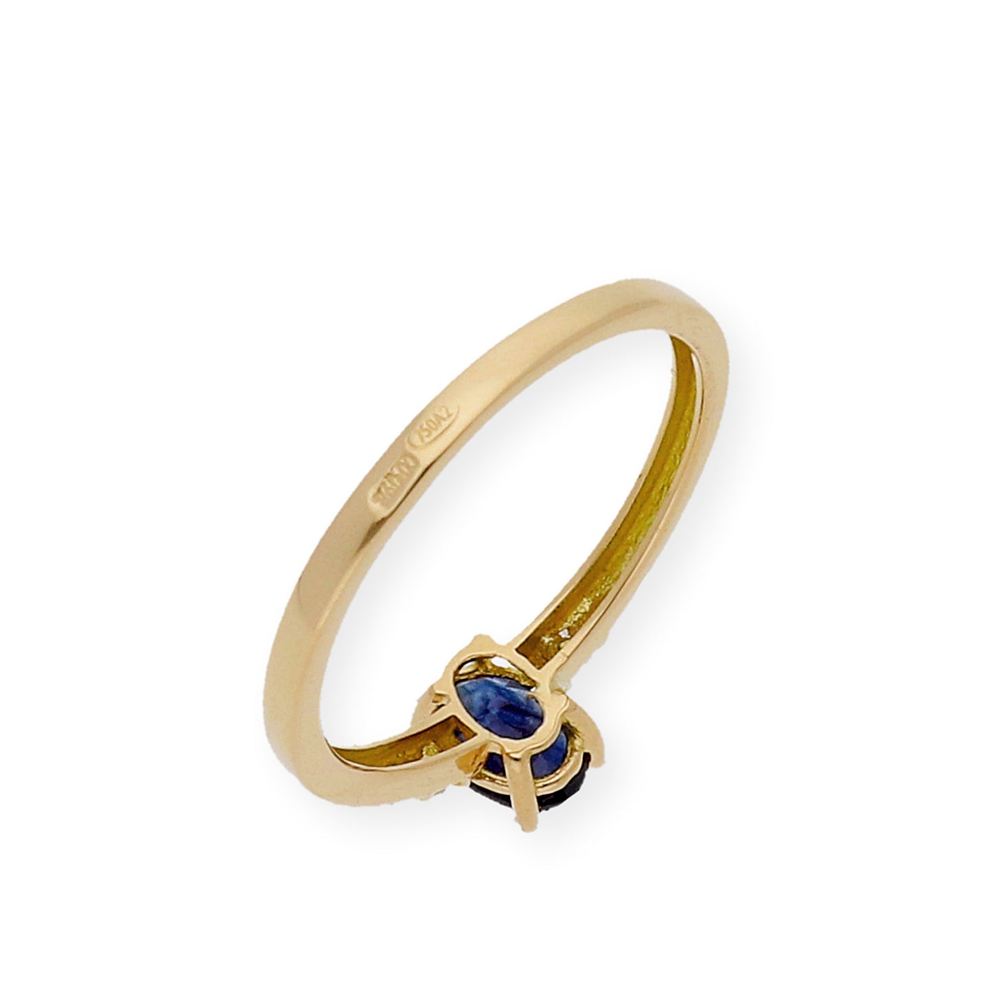 Anillo Victoria en Oro 18k con Diamantes y Zafiro