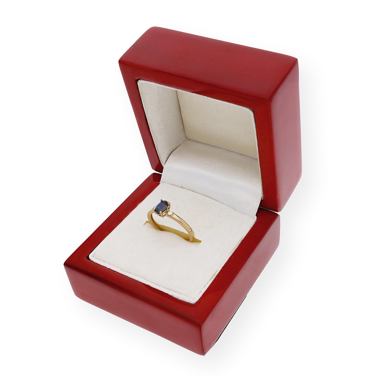 Anillo Victoria en Oro 18k con Diamantes y Zafiro