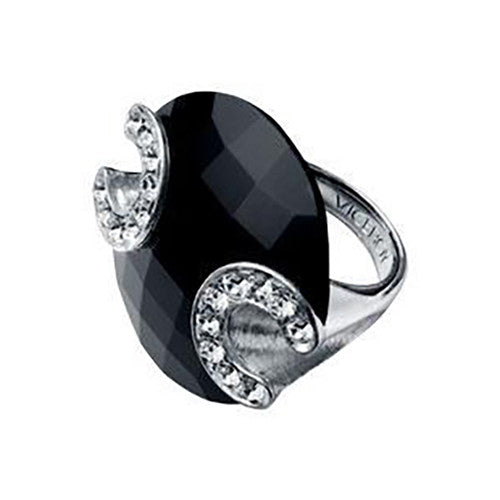 Anillo Viceroy Plata y Piedra Negra con Circonitas 1042A015-95